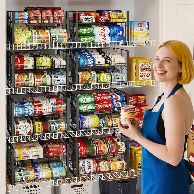 Adjustable, Stackable Can Rack for Pantry – Heavy Duty Steel Organizer Holds Up to 62 Cans, Space-Saving Storage for Soda, Soup, and Food Tins