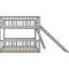 Lit double superposé gris avec glissière télescopique pivotante et pliable amovible-1673951772