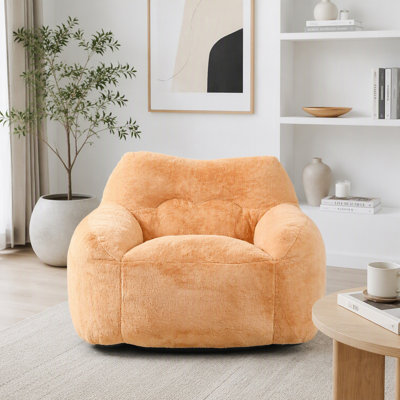 Fauteuil à billes avec accoudoirs, mousse rembourrée à haute densité, confortable pour les adultes dans le salon et la chambre à coucher