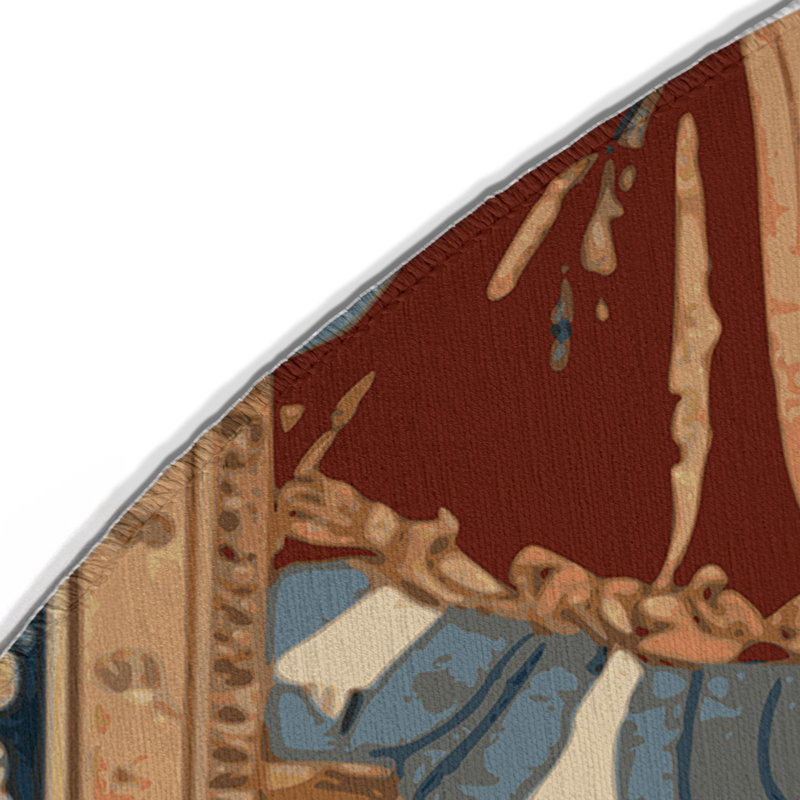 Tapis d'intérieur et d'extérieur brun français, Rond 5 pi