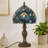 1-Light Tiffany Style Stained Glass Table Lamp,14.7 Inch Vintage Desk Lamp