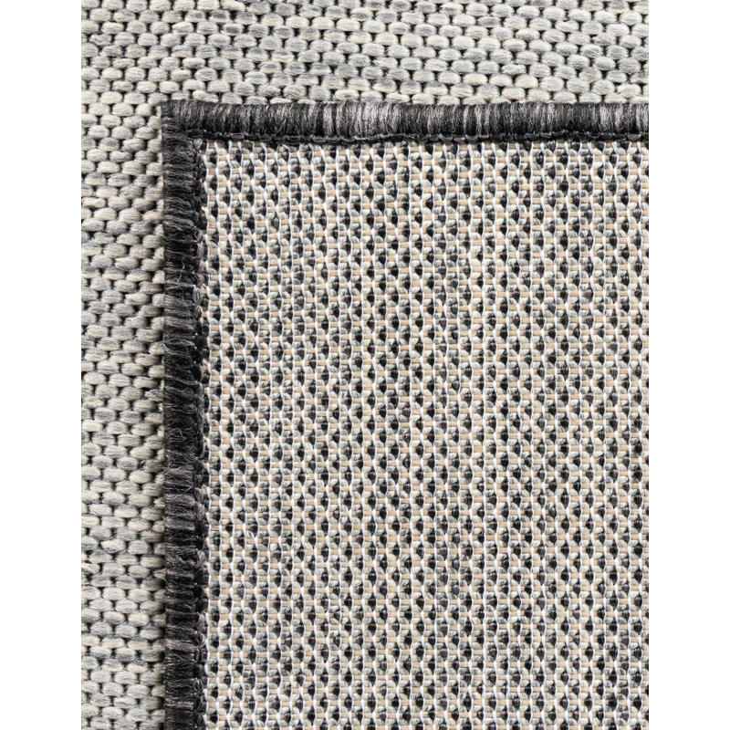 Pindall Charcoal Gray/Gray Indoor/Outdoor Rug, Square 13'
