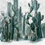 « cactus jardin i », reproduction sur toile tendue encadrée-26601082