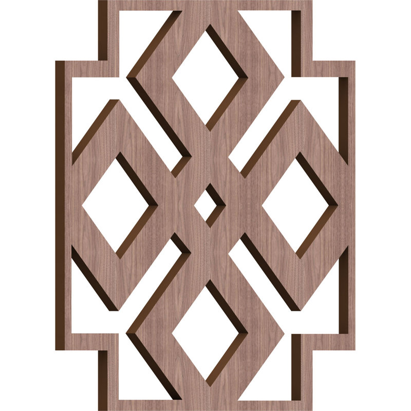 Panneau mural 3D 7,375 "x 7,375", Noyer, H 11,375 po x l 11,375 po