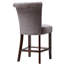 Tabouret de comptoir moderne avec capitonnage à boutons et cadre de pieds rembourré en mousse grise