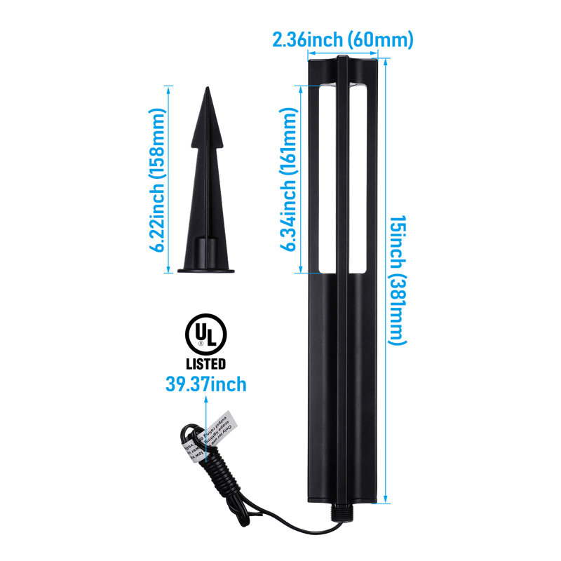 Balisage lumineux DEL basse tension Sentier, luminaire ajouré pour jardin et allée, blanc chaud, noir, 3 000 K