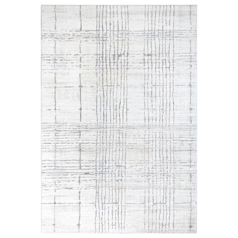 Tapis scandinave blanc / gris Fabel Timeless