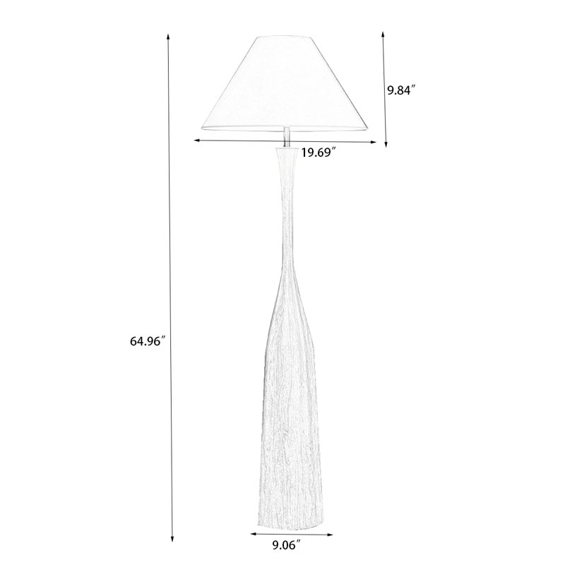 Iron Art Mid-Century Modern Style Atmosphere Standing Lamp, Red