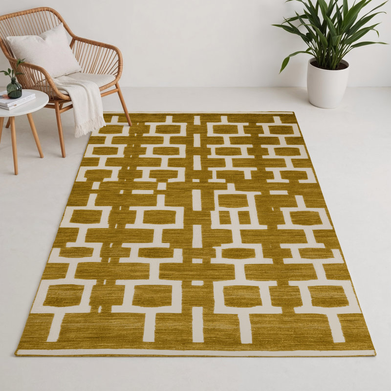 Trellis Brown Indoor and Outdoor Area Rug, Rectangle 9' x 12'