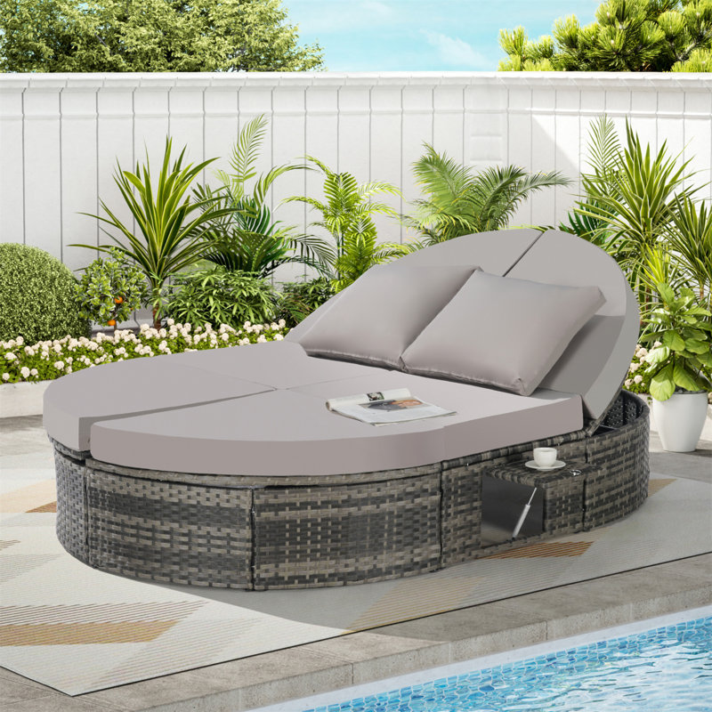 Lit de jour inclinable luxueux avec coussins et coussins de qualité supérieure, Gris clair