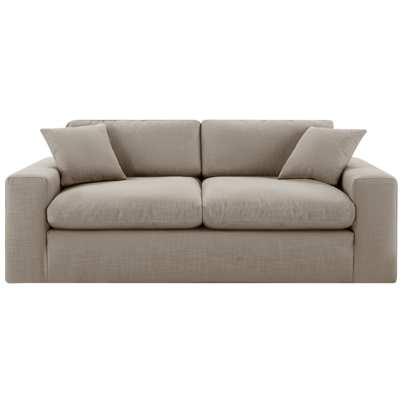 Asher 82'' Upholstered Sofa, Effie Flax Performance Linen