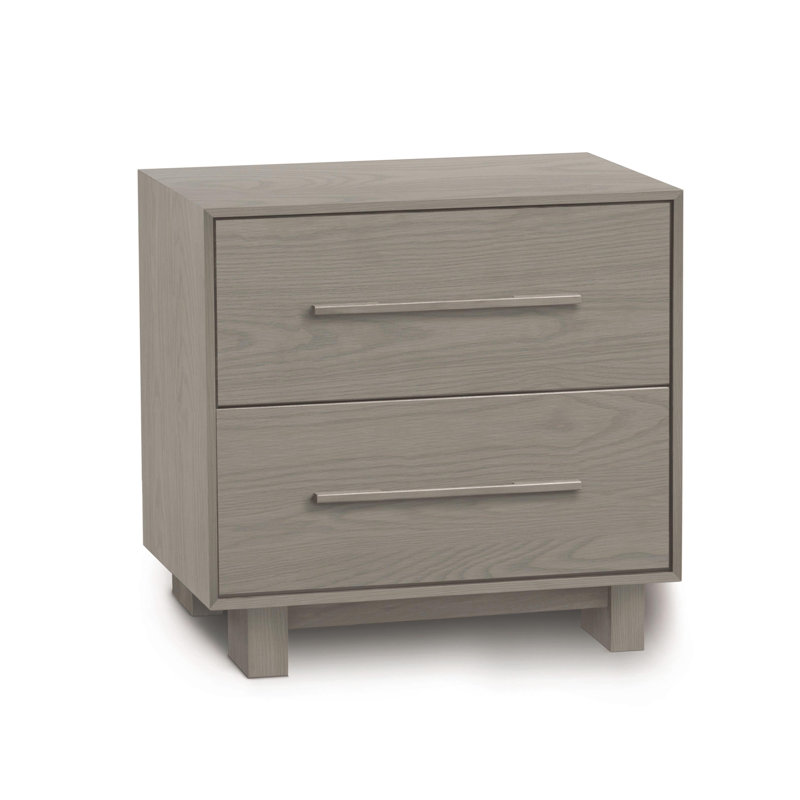 Sloane 2 - Drawer Solid Wood Dresser, Weathered Oak