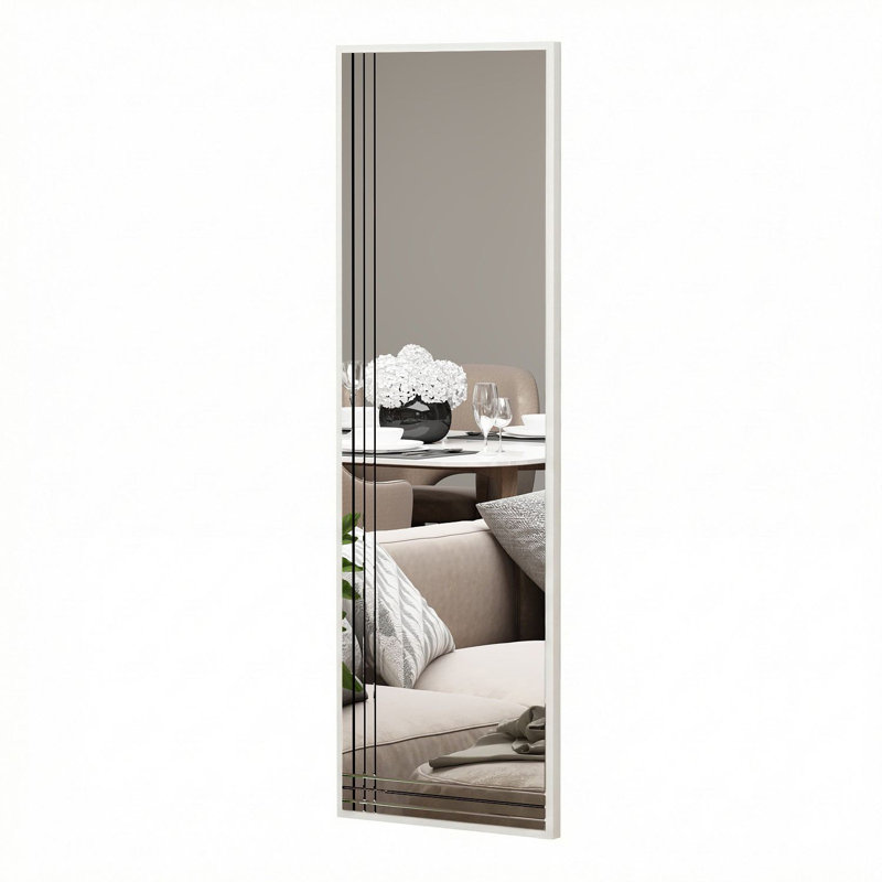 Wattie Modern Geometric Wall Mirror, 15.7 x 47.2 x 0.9 inches | 100% MDF, Ecological Flotal-E Glass | Sleek Transparent Design, Easily Fixed to Wall | Ideal for Home Decor, Entryways & Contemporary Spaces