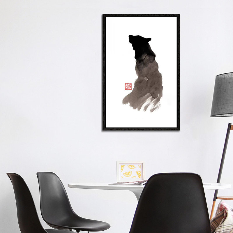 Crying Wolf by Péchane - Print on Canvas, Black Framed, 101.6 cm H x 66.04 cm W