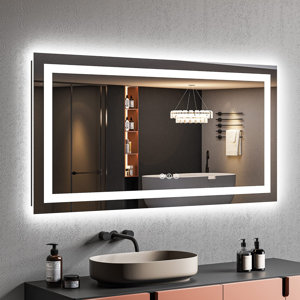 Orren Ellis Aevar Super Bright Double LED Lights Anti-Fog Bathroom ...