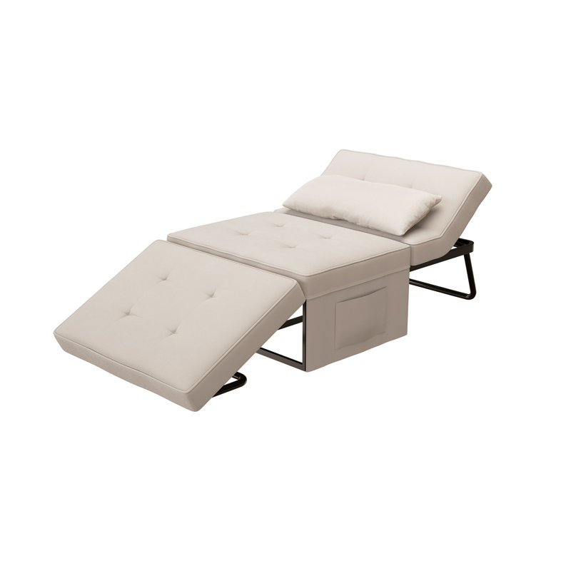 Fauteuil d'appoint convertible 35,8 po Camberly, 100% lin beige
