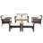 Gymax Acacia Wicker 6 - Person Patio Conversation Set with Cushions