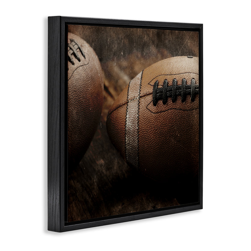 Cadre flottant Be The Ball Football, design par Kim Allen, H 18 po x l 18 po, Cadre flottant noir de jais