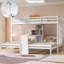 Lit superposé avec bureau intégré et tablettes de rangement, lampe de lecture, 3 lits en 1-944287289