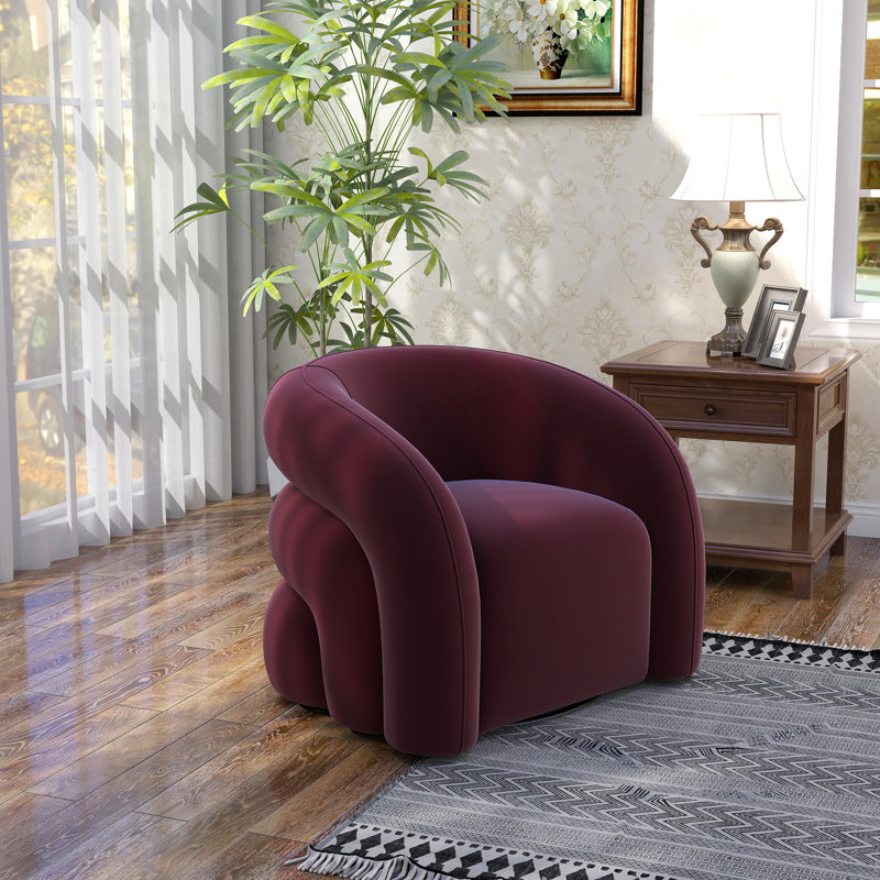 Bricyn Swivel Barrel Chair, Red