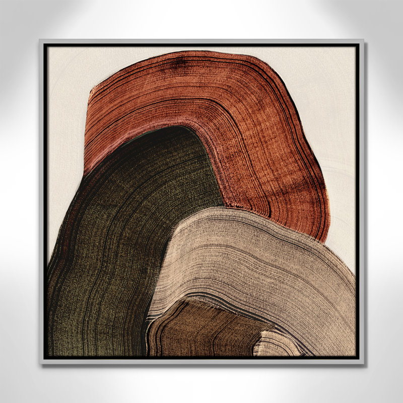 «Folded Earth I» par Casa Fine Arts, L 25,5 po x H 25,5 po, Toile avec cadre, Silver Floater