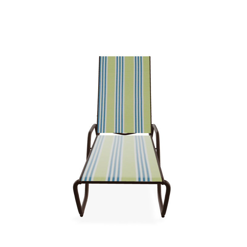 Outdoor Rust-Resistant Metal Chaise Lounge, Textured Kona, Limelite