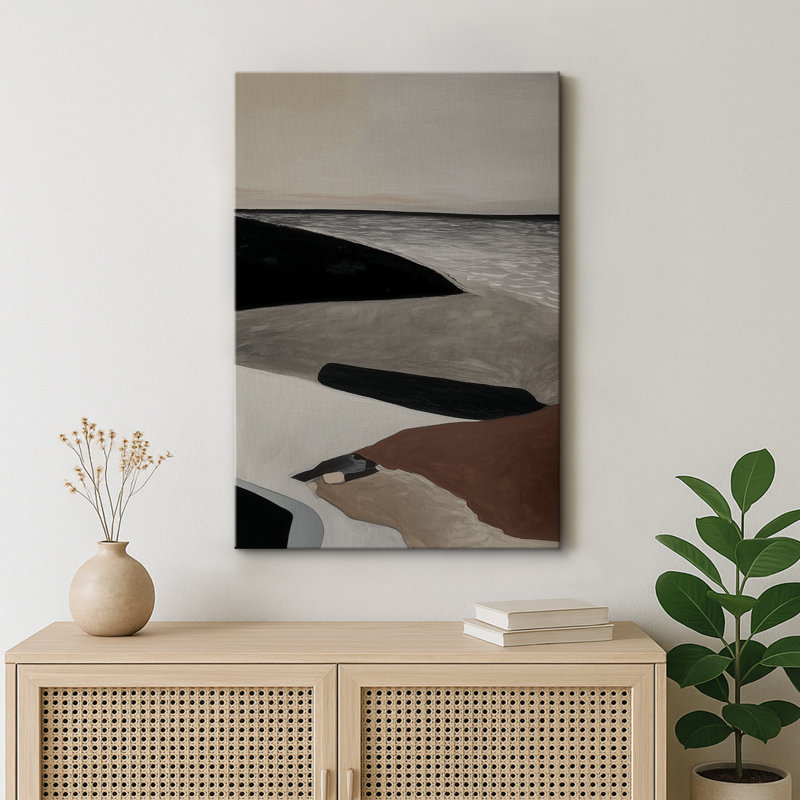 Art abstrait paysage de plage, photos de salon, impression sur toile encadrée, H 36 po x l 24 po x P 1,5 po, Toile tendue