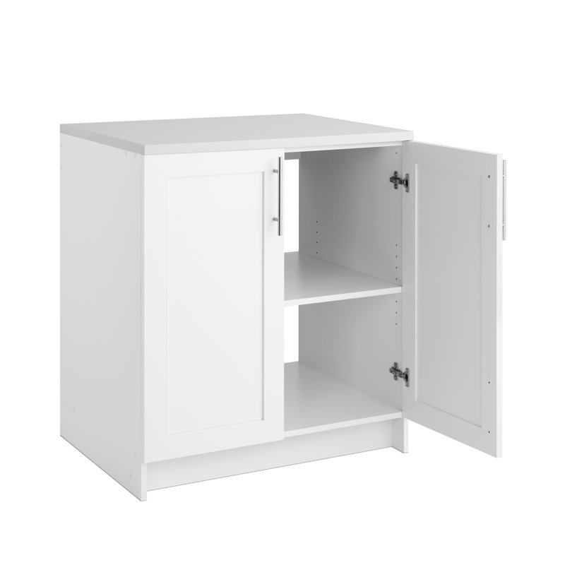 White Freestanding Office Storage Cabinet with Adjustable Shelves
