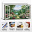  Décor de photos de printemps pittoresque, art mural sur toile de paysage de fenêtre ouverte, décor d'œuvres d'art de paysage naturel, grande vue panoramique sur la forêt pour le salon, 20 x 40 pouces-1491915001