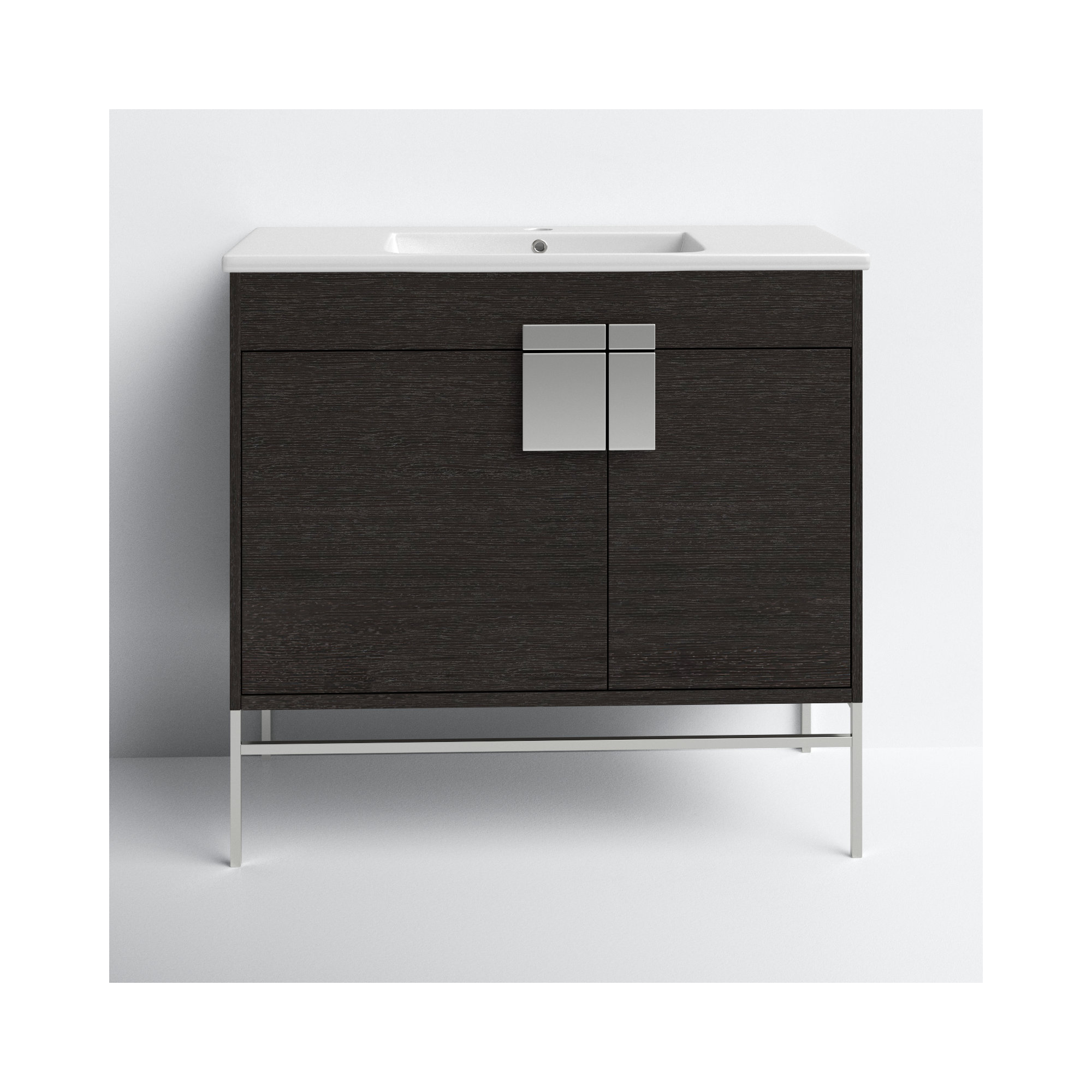 Maisie 36'' Single Bathroom Vanity, Black, Polished Chrome