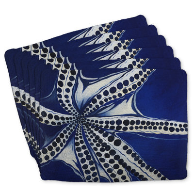Swimming Octopus Braided Polyester Orlane Set of 6 - Home Decor