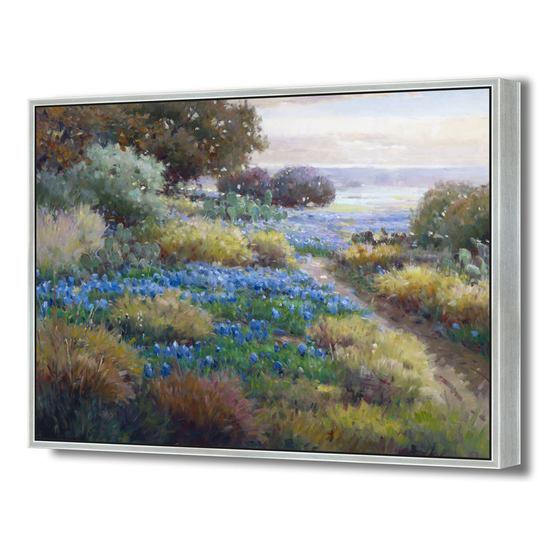 Bluebonnet Light Print, Silver, 32" H x 42" W