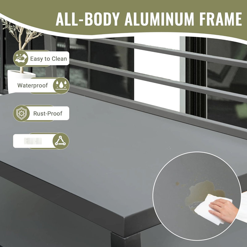 Armoire de rangement en aluminium pour îlot de cuisine extérieur à finition grise