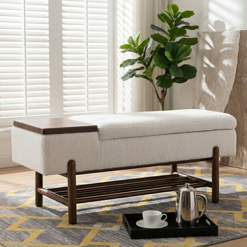 Banc de rangement Mehrie, Blanc