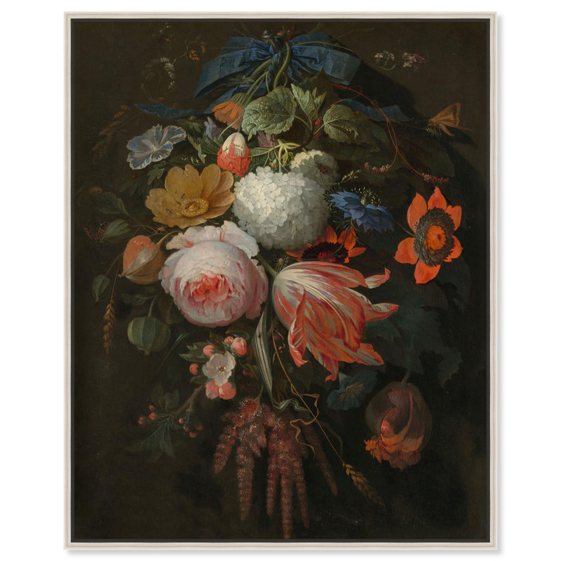 «Baroque Blooms», reproduction d'art sur toile par Art Remedy, H 31 po x l 25 po, Cadre argenté