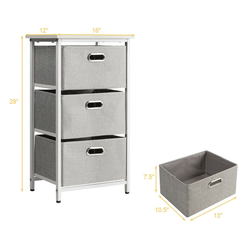 Commode 3 tiroirs, Blanc