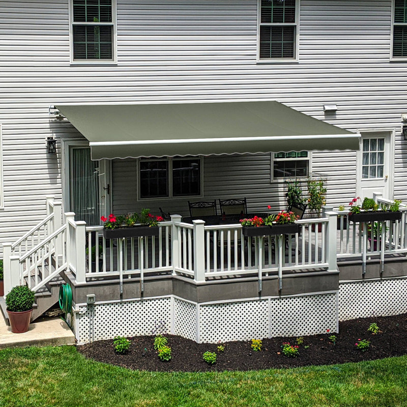 Awntech Maui Patio Retractable Awning, 20' W x 10' D, Manual, Sage