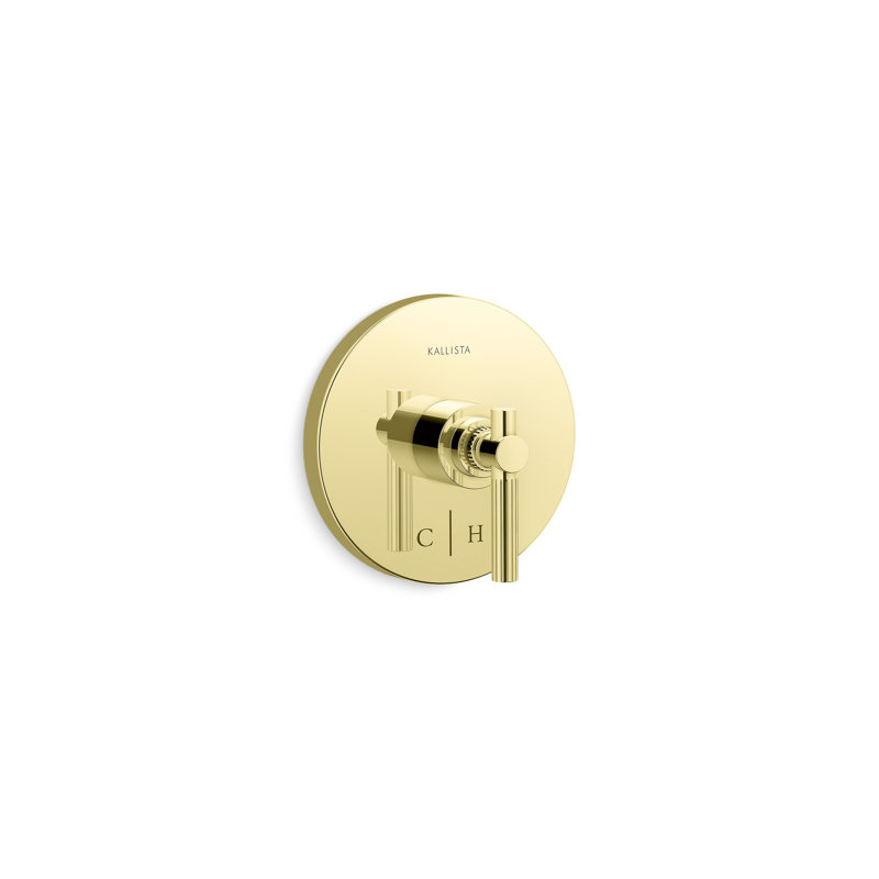 Central Park West™ Thermostatic Trim, Lever Handle, Unlacquered Brass