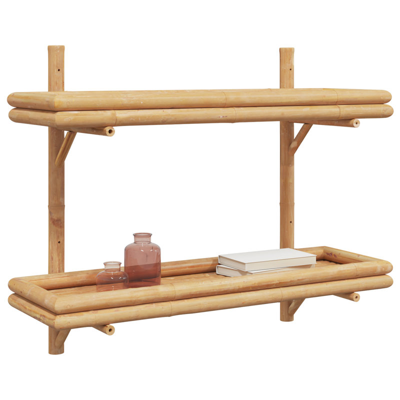 Bamboo Bracket Shelf, 60cm H x 75cm W x 26cm D