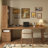 Nut-brown Rectangular Solid Wood with 3 drawers desk-1156595088-1156595094