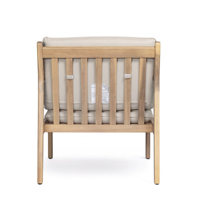 Outdoor Wood 2 Seating Group With , Contemporary Patio Club Chairs Water- Cushions And Design Of 2, Slatted Backrests , For Garden