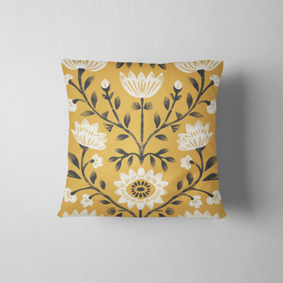 Folk Maximalist Floral Reversible Pillow Cover
