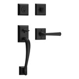 Handleset with Single Cylinder Deadbolt and Door Lever Rosette