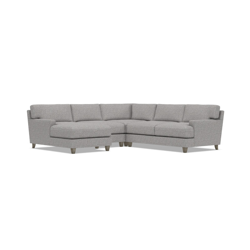 Bernhardt Mila 4-Piece Fabric Sectional, Left Hand Facing, 33.5" H x 107" W x 107" D, Gray Polyester
