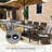 Currington 6 - Person Metal Patio Dining Set with Rectangular Table-587093142