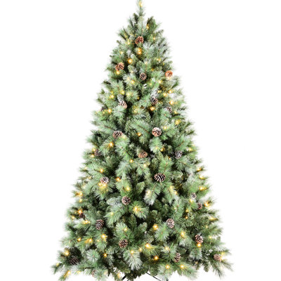 72 - Inch Festive Holiday Christmas Tree With 300 Soft Glowing Warm , 988 Hard Needle Branch Tips, 66 Pine , Fast Setup Hinged Branches, And Strong Support 6ft Lit Led Lights, Quick Assembly Design,