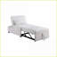 Fauteuil convertible moderne sans accoudoirs avec tissu sherpa - Lit simple escamotable pour petits espaces | Sherpa | Sans accoudoirs | Blanc