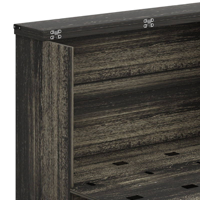 Armoire lit escamotable Murphy avec station de charge, lit plateforme pliable multifonctionnel avec 1 grand tiroir de rangement