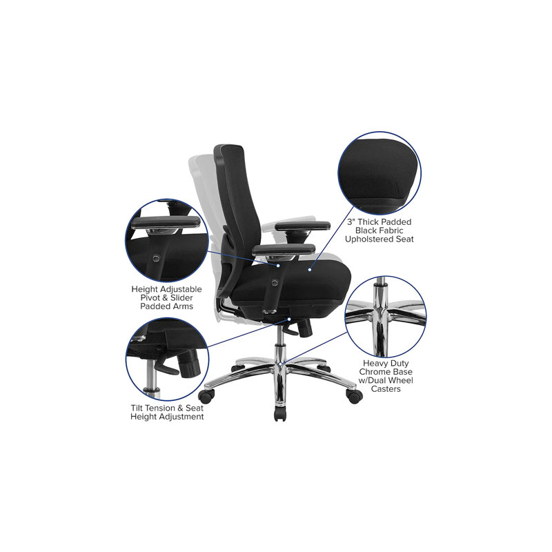 Black Mesh and Chrome Adjustable Swivel Office Chair