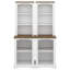 Grande bibliothèque incurvée deux pièces, armoire haute autoportante avec rangement entièrement ouvert, tablette de présentation élégante avec dispositif anti-basculement-1844905232